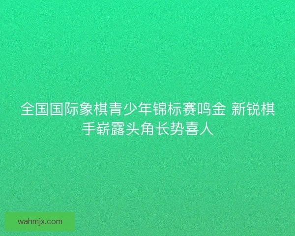 全国国际象棋青少年锦标赛鸣金 新锐棋手崭露头角长势喜人 全国国际象棋青少年锦标赛鸣金 新锐棋手崭露头角长势喜人