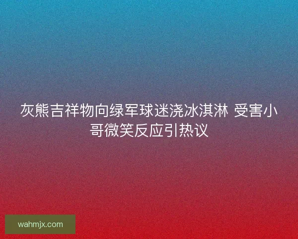 灰熊吉祥物向绿军球迷浇冰淇淋 受害小哥微笑反应引热议