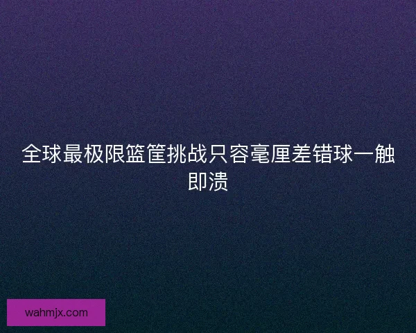 全球最极限篮筐挑战只容毫厘差错球一触即溃 全球最极限篮筐挑战只容毫厘差错球一触即溃